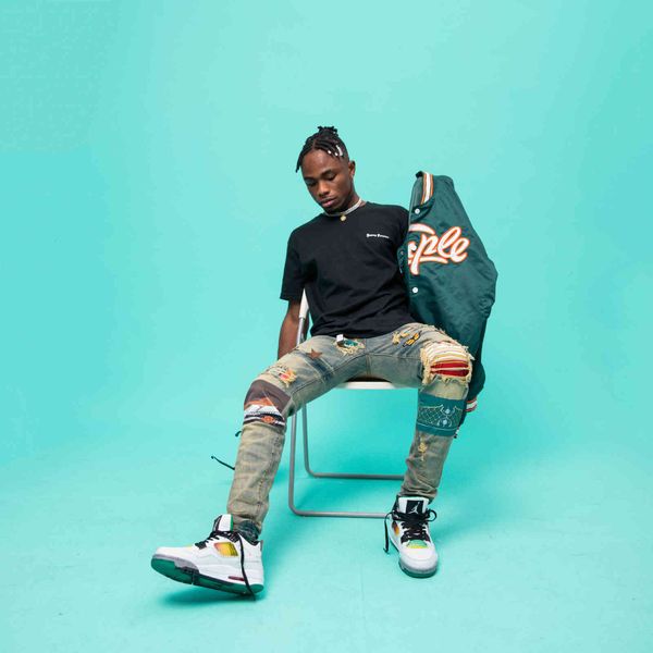 off am high street tide brand yellow mud washing water make old hole sticking cloth zhang zi slim stretch jeans, Blue
off am high street tide brand yellow mud washing water make old hole sticking cloth zhang zi slim stretch jeans, Blue