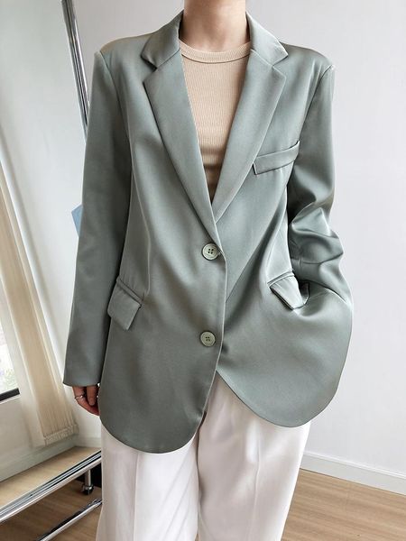 women's suits & blazers yeeloca acetate fiber suit coat early autumn casual notched thin loose korean gloss satin top, White;black
women's suits & blazers yeeloca acetate fiber suit coat early autumn casual notched thin loose korean gloss satin top, White;black