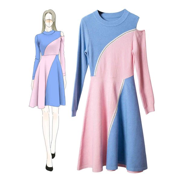 casual dresses fall autumn off shoulder round neck contrast color knitted panelled knee-length fashion dress & o15981303 hycz, Black;gray
casual dresses fall autumn off shoulder round neck contrast color knitted panelled knee-length fashion dress & o15981303 hycz, Black;gray