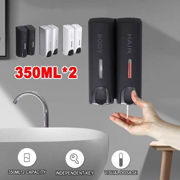 liquid soap dispenser double/triple 350ml bathroom wall-mount shower bath shampoo container accessorie
liquid soap dispenser double/triple 350ml bathroom wall-mount shower bath shampoo container accessorie