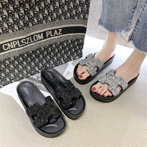 womens shoes summer new fashion rhinestone outer wear beach sandals and slippers korean wild flat slippers1, Black
womens shoes summer new fashion rhinestone outer wear beach sandals and slippers korean wild flat slippers1, Black