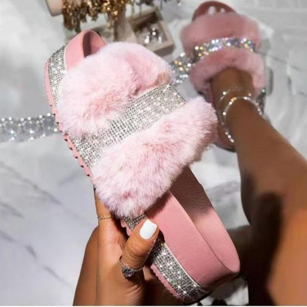 designer women fur rhinestone slippers luxury platform wedges heel solid fluffy slides outside shoes ladies zapatillas, Black
designer women fur rhinestone slippers luxury platform wedges heel solid fluffy slides outside shoes ladies zapatillas, Black