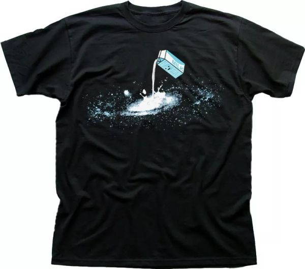 milky way galaxy space nasa spaceman black printed t-shirt 9368, White;black 
milky way galaxy space nasa spaceman black printed t-shirt 9368, White;black