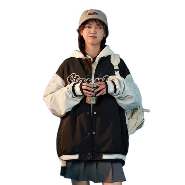 women's jackets arrival spring autumn women jacket coat casual fashion simple loose leisure color contrast retro baseball female youth, Black;brown
women's jackets arrival spring autumn women jacket coat casual fashion simple loose leisure color contrast retro baseball female youth, Black;brown