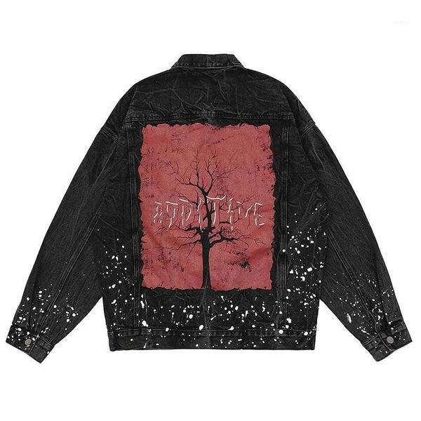 high street tress painted graffiti denim coat mens lapel washed oversize autumn jeans baggy windbreaker casual bomber jacket men's jack, Black;brown
high street tress painted graffiti denim coat mens lapel washed oversize autumn jeans baggy windbreaker casual bomber jacket men's jack, Black;brown