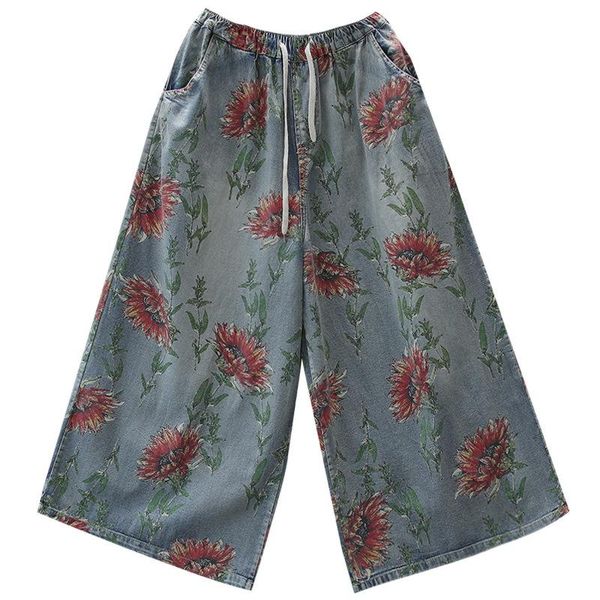 women's jeans designer spring women elastic waist ankle length female loose embroidery denim pants, Blue
women's jeans designer spring women elastic waist ankle length female loose embroidery denim pants, Blue