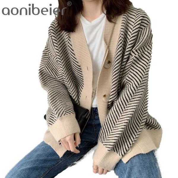 women's knitwear winter spring striped v-neck cardigans buttons oversize korean style lady sweaters outwear 210604, White
women's knitwear winter spring striped v-neck cardigans buttons oversize korean style lady sweaters outwear 210604, White