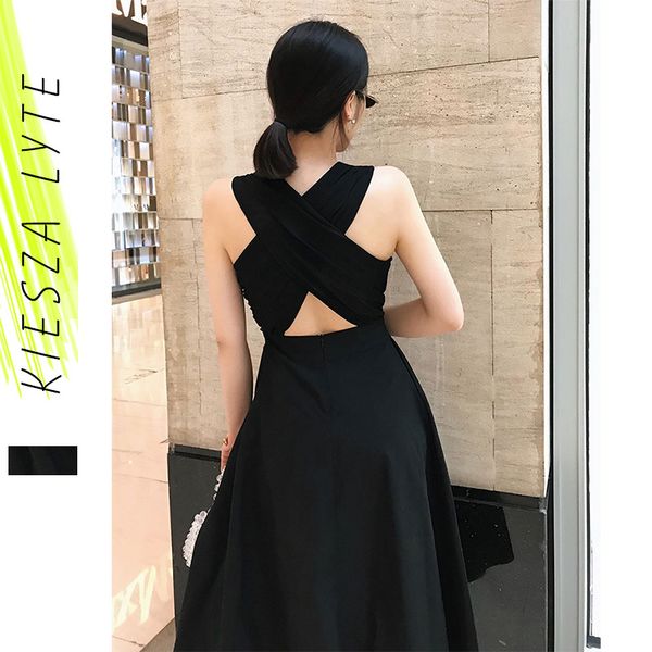 women summer dress elegant hepburn style black sleeveless back cross midi a line party dresses 2021new fashion vestidos, Black;gray
women summer dress elegant hepburn style black sleeveless back cross midi a line party dresses 2021new fashion vestidos, Black;gray