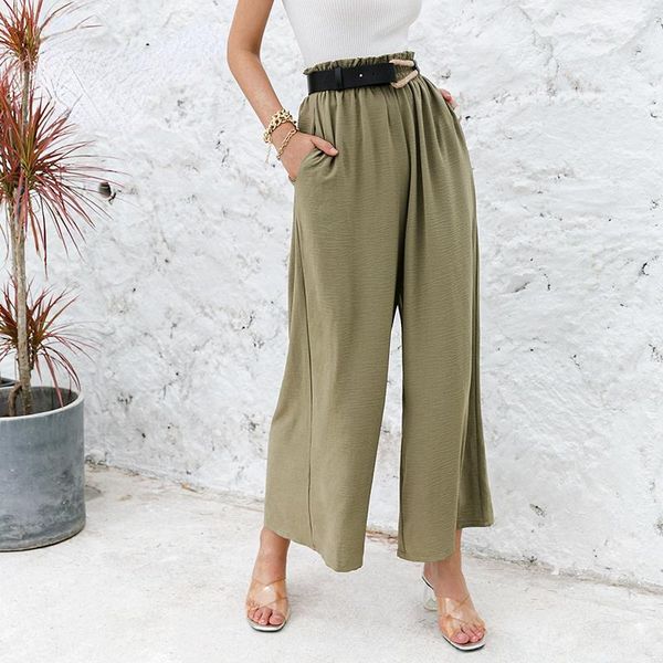 women's pants & capris high-waist loose wide-leg trousers, summer cropped drape, thin casual women, Black;white
women's pants & capris high-waist loose wide-leg trousers, summer cropped drape, thin casual women, Black;white