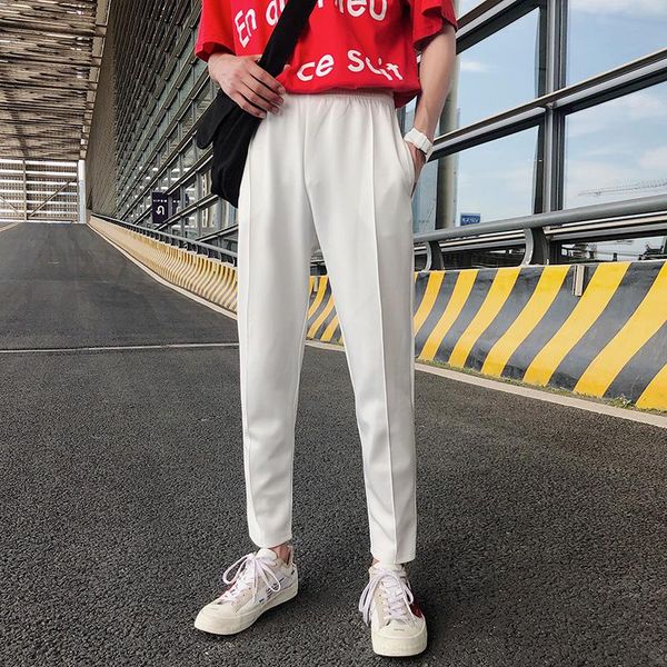 men's pants 2021 fashion trend trousers korean style high-end fabric casual loose straight black/white color suit
men's pants 2021 fashion trend trousers korean style high-end fabric casual loose straight black/white color suit