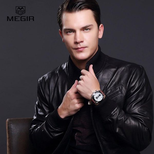 wristwatches megir 2021 watch casual sport watches men wrist chronograph fashion luxury leather band men's relogio masculino, Slivery;brown
wristwatches megir 2021 watch casual sport watches men wrist chronograph fashion luxury leather band men's relogio masculino, Slivery;brown