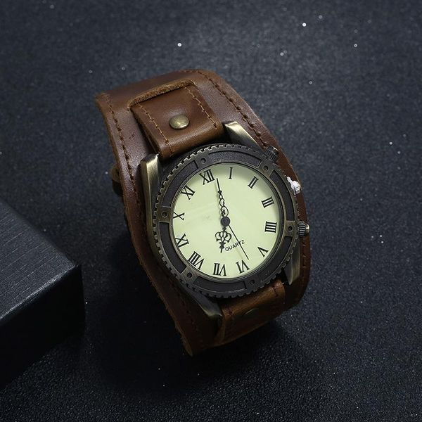 wristwatches men watches punk vintage cow leather wristwatch roman numbers dial casual watch gift xrq88, Slivery;brown
wristwatches men watches punk vintage cow leather wristwatch roman numbers dial casual watch gift xrq88, Slivery;brown