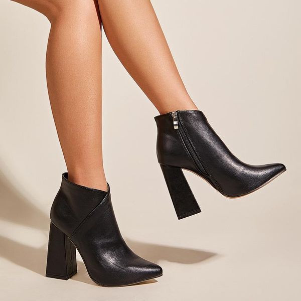 spring women's ankle boots fashion pointed toe zipper solid color high heels warm shoes for women botas mujer plus size 42, Black
spring women's ankle boots fashion pointed toe zipper solid color high heels warm shoes for women botas mujer plus size 42, Black
