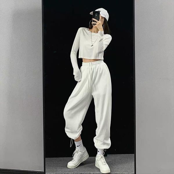 solid korean style sweatpants women pant summer fashion joggers high waist streetwear loose casual trousers, Black;white
solid korean style sweatpants women pant summer fashion joggers high waist streetwear loose casual trousers, Black;white