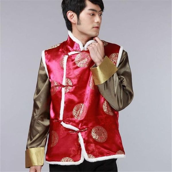 ethnic clothing men chinese style tang suit print vest thicken goden dragon for mens wu traditional china fashion, Red
ethnic clothing men chinese style tang suit print vest thicken goden dragon for mens wu traditional china fashion, Red
