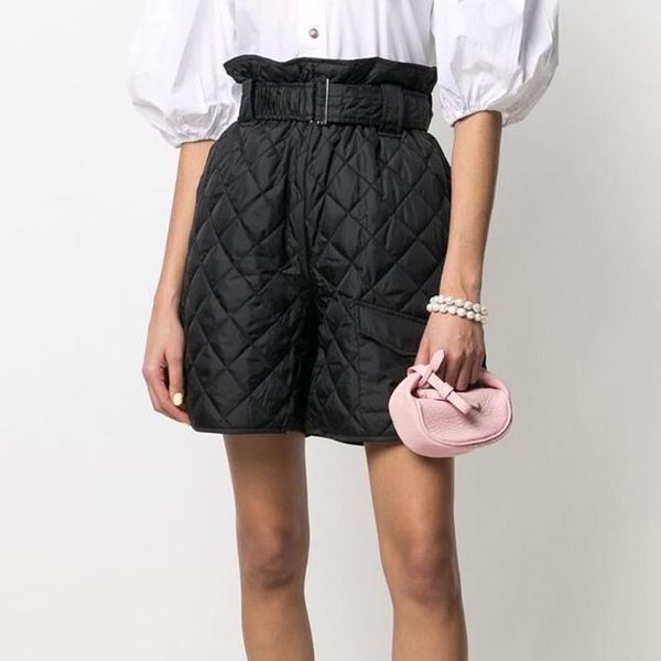 women's shorts rowling chic french autumn winter clothes retro black high-waisted thin stretch elastic waist side slit quilted, White;black
women's shorts rowling chic french autumn winter clothes retro black high-waisted thin stretch elastic waist side slit quilted, White;black