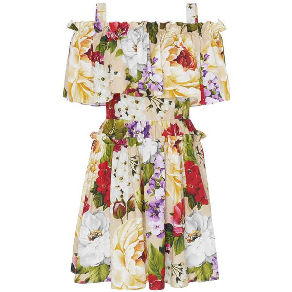 a line short sleeve fashion designer runway summer women floral-print off shoulder holiday elegant cotton es, Black;gray 
a line short sleeve fashion designer runway summer women floral-print off shoulder holiday elegant cotton es, Black;gray