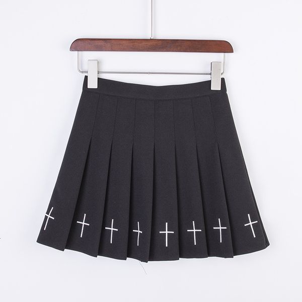 summer gothic harajuku school girl cross pleated mini skirt women college punk cosplay white a line short skirts, Black
summer gothic harajuku school girl cross pleated mini skirt women college punk cosplay white a line short skirts, Black