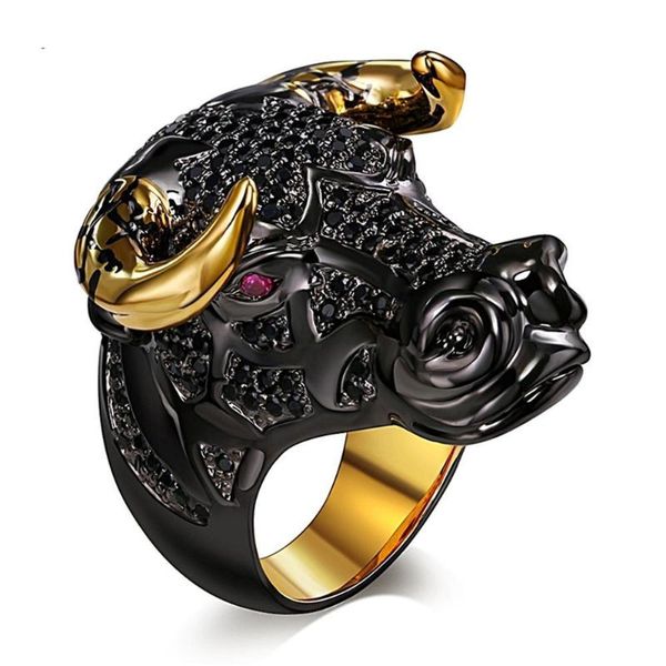 cluster rings personalized creative gold-plated bull head inlaid zircon large ring black jewelry animal shape exaggerated, Golden;silver
cluster rings personalized creative gold-plated bull head inlaid zircon large ring black jewelry animal shape exaggerated, Golden;silver