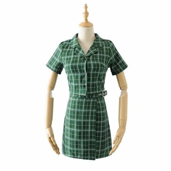 two piece dress women plaid set tracksuits vintage short shirts and mini skirt matching fashion outfits, White
two piece dress women plaid set tracksuits vintage short shirts and mini skirt matching fashion outfits, White