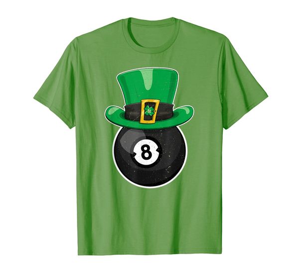 leprechaun pool billiard lover st patrick's day gift t-shirt, White;black