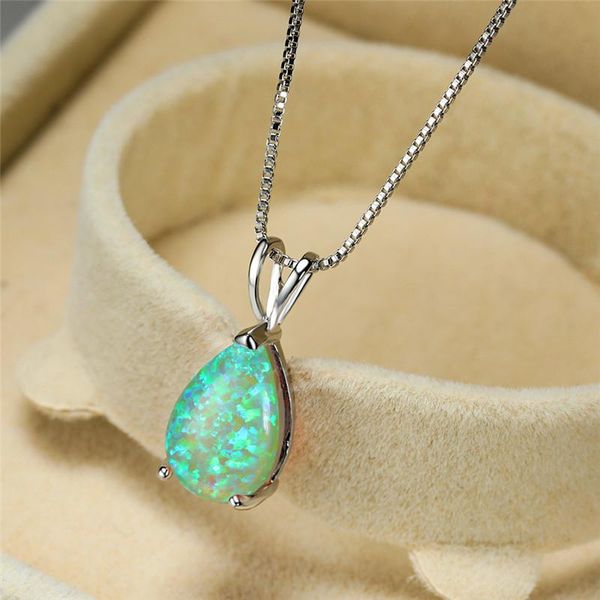 pendant necklaces white blue green opal stone necklace female cute water drop boho silver color chain wedding for women
pendant necklaces white blue green opal stone necklace female cute water drop boho silver color chain wedding for women