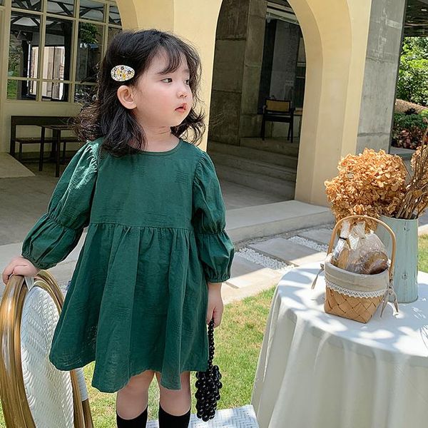 girl's dresses mihkalev green color kids 2021 spring ruffles dress girls fold cotton princess children dance party clothing, Red;yellow
girl's dresses mihkalev green color kids 2021 spring ruffles dress girls fold cotton princess children dance party clothing, Red;yellow