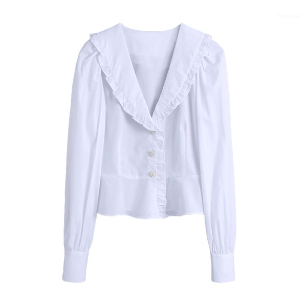 elegant women solid white patchwork shirts 2021 fashion ladies pearl button streetwear female chic ruffles blouses women's &
elegant women solid white patchwork shirts 2021 fashion ladies pearl button streetwear female chic ruffles blouses women's &