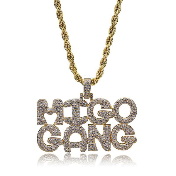 pendant necklaces 18k gold plated lab diamond necklace iced out letter migo gang pendent hip hop chain for men women, Silver
pendant necklaces 18k gold plated lab diamond necklace iced out letter migo gang pendent hip hop chain for men women, Silver
