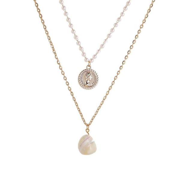 pendant necklaces 1 set of baroque pearl necklace vintage golden coin clavicle chain, Silver
pendant necklaces 1 set of baroque pearl necklace vintage golden coin clavicle chain, Silver