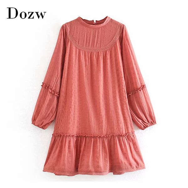 women solid embroidery chiffon dress o neck lantern long sleeve pleated dress vintage hollow out female mini dress robe femme 210414, Black;gray
women solid embroidery chiffon dress o neck lantern long sleeve pleated dress vintage hollow out female mini dress robe femme 210414, Black;gray