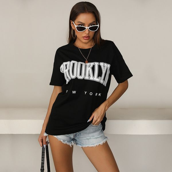 t-shirt female black 2021 summer new letter round neck casual loose short sleeve guangzhou, White
t-shirt female black 2021 summer new letter round neck casual loose short sleeve guangzhou, White