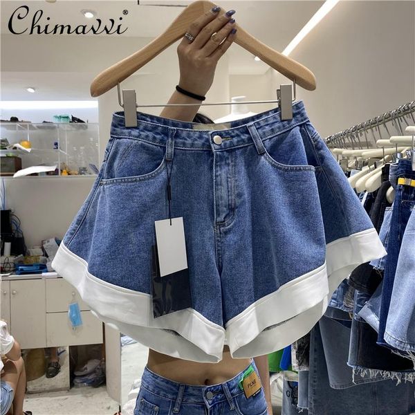 women's jeans summer 2021 korean fashion high waist loose wide legs short pants a- line design stitching casual women, Blue
women's jeans summer 2021 korean fashion high waist loose wide legs short pants a- line design stitching casual women, Blue