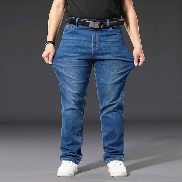 men's jeans plus size 42 44 46 48 50 brand casual classic straight business mid waist elasticity denim pants fat male trousers, Blue
men's jeans plus size 42 44 46 48 50 brand casual classic straight business mid waist elasticity denim pants fat male trousers, Blue