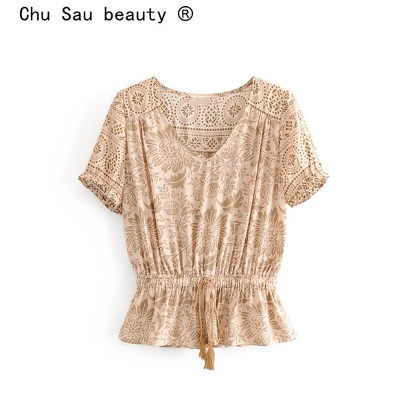 women's blouses & shirts boho chic vintage desert wild flowers print short women fashion loose tassel sashes beach mujer de moda, White
women's blouses & shirts boho chic vintage desert wild flowers print short women fashion loose tassel sashes beach mujer de moda, White