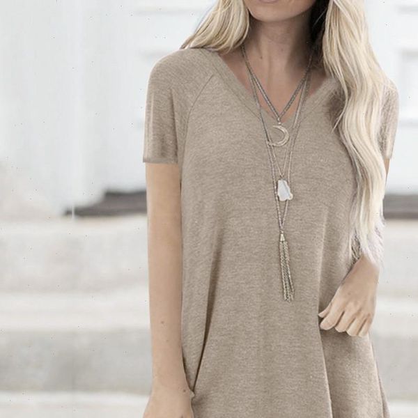 womens solid women t shirt summer plus size long tee v neck short sleeve casual loose femme, White
womens solid women t shirt summer plus size long tee v neck short sleeve casual loose femme, White