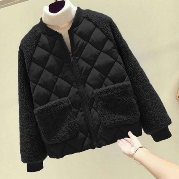 women's jackets autumn jacket female short cotton clothes woman fashion lightweight down paddedlamb wool stitching stand collar, Black;brown
women's jackets autumn jacket female short cotton clothes woman fashion lightweight down paddedlamb wool stitching stand collar, Black;brown