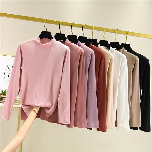 women's t-shirt autumn winter plus velvet shirt thick clothes half-collar long sleeves solid color slim t t-shirts tees, White
women's t-shirt autumn winter plus velvet shirt thick clothes half-collar long sleeves solid color slim t t-shirts tees, White