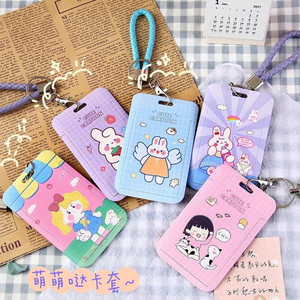 card holders portable cute holder cartoon solid plastic badge name pass business cover with leather braided rope keychain, Brown;gray
card holders portable cute holder cartoon solid plastic badge name pass business cover with leather braided rope keychain, Brown;gray