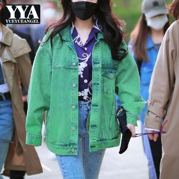women's jackets autumn 2021 women green denim jacket loose fit casual streetwear female single breasted bf style cowboy outwear coat, Black;brown
women's jackets autumn 2021 women green denim jacket loose fit casual streetwear female single breasted bf style cowboy outwear coat, Black;brown
