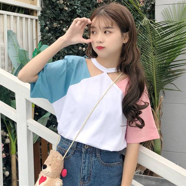 summer women's t-shirt fashion casual cute girl tees korean edition student short sleeve, White
summer women's t-shirt fashion casual cute girl tees korean edition student short sleeve, White