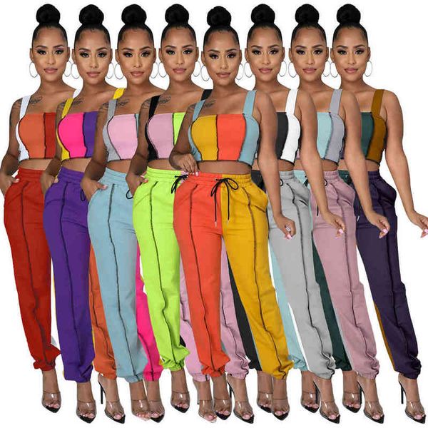 and women tracksuit spring summer casual slim vest sportswear sling shorts two-piece sets fashion contrast color stitching jogging suit, Gray
and women tracksuit spring summer casual slim vest sportswear sling shorts two-piece sets fashion contrast color stitching jogging suit, Gray