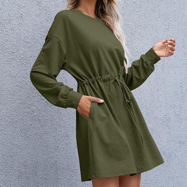casual dresses autumn o-neck solid color mini dress long sleeve short sundress, Black;gray
casual dresses autumn o-neck solid color mini dress long sleeve short sundress, Black;gray