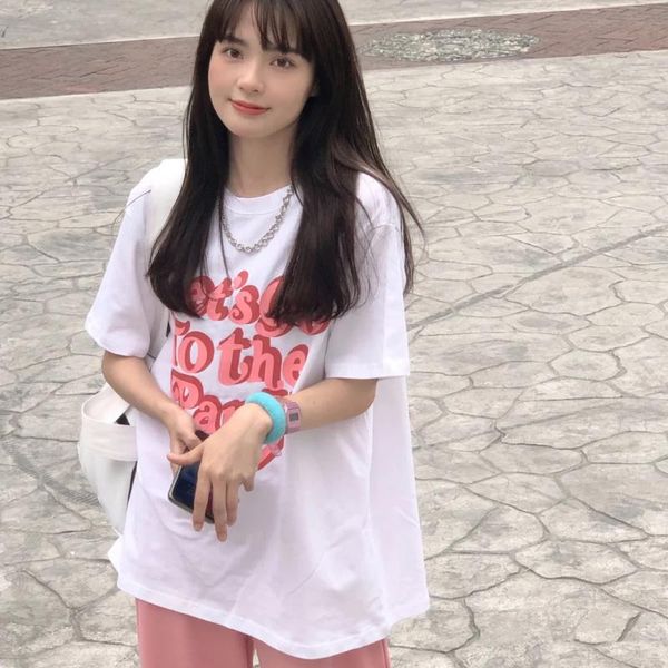 women's t-shirt cotton short sleeve for women 2021 summer student korean loose and versatile fashion brand top, White
women's t-shirt cotton short sleeve for women 2021 summer student korean loose and versatile fashion brand top, White