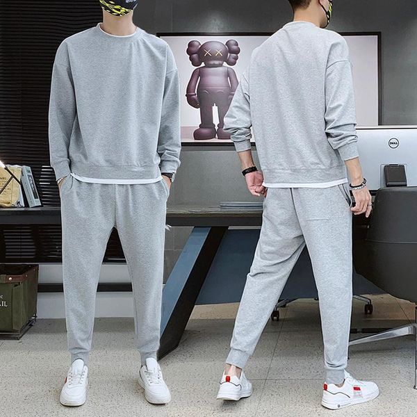 men's tracksuits 2021 spring autumn sets sportswear 2 pcs hip hop sweatshirt+pants male streetswear clothes, Gray
men's tracksuits 2021 spring autumn sets sportswear 2 pcs hip hop sweatshirt+pants male streetswear clothes, Gray