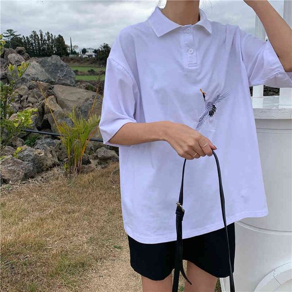 knits girls embroidery streetwear cute all match short sleeves korean sweet brief lapel chic t-shirts, White
knits girls embroidery streetwear cute all match short sleeves korean sweet brief lapel chic t-shirts, White