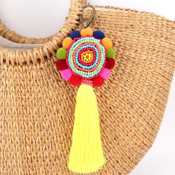 10pcbohemia pom tassel keychain bag charm womens boho handmade jewelry keyring for party, Silver
10pcbohemia pom tassel keychain bag charm womens boho handmade jewelry keyring for party, Silver