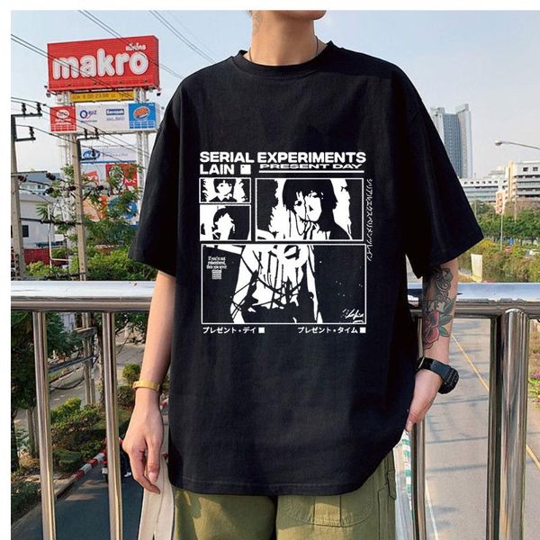 men's t-shirts 2021 couple summer serial experiments lain printed fashion unique oversized daily wear, White;black
men's t-shirts 2021 couple summer serial experiments lain printed fashion unique oversized daily wear, White;black