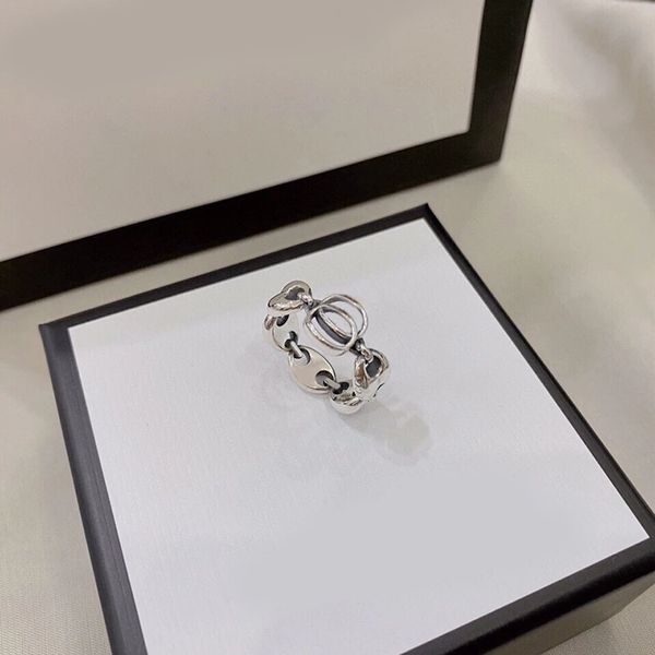 original brand designer vintage pig nose letters rings temperament ladies men fashion jewelry party gifts, Silver
original brand designer vintage pig nose letters rings temperament ladies men fashion jewelry party gifts, Silver