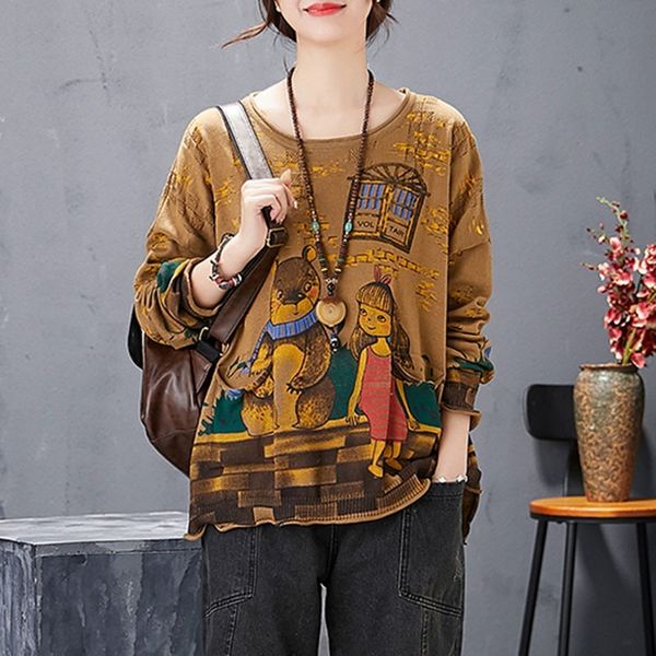 oversized women autumn casual sweaters new arrival simple style vintage cartoon print loose ladies knitted pullover s1863 210412, White;black
oversized women autumn casual sweaters new arrival simple style vintage cartoon print loose ladies knitted pullover s1863 210412, White;black